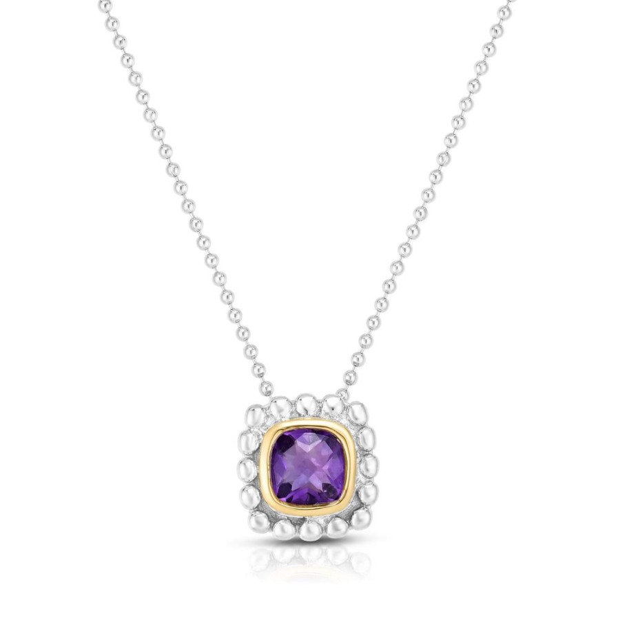 Women Phillip Gavriel | Sterling Silver & 18K Gold Quadra Popcorn Birthstone Pendant