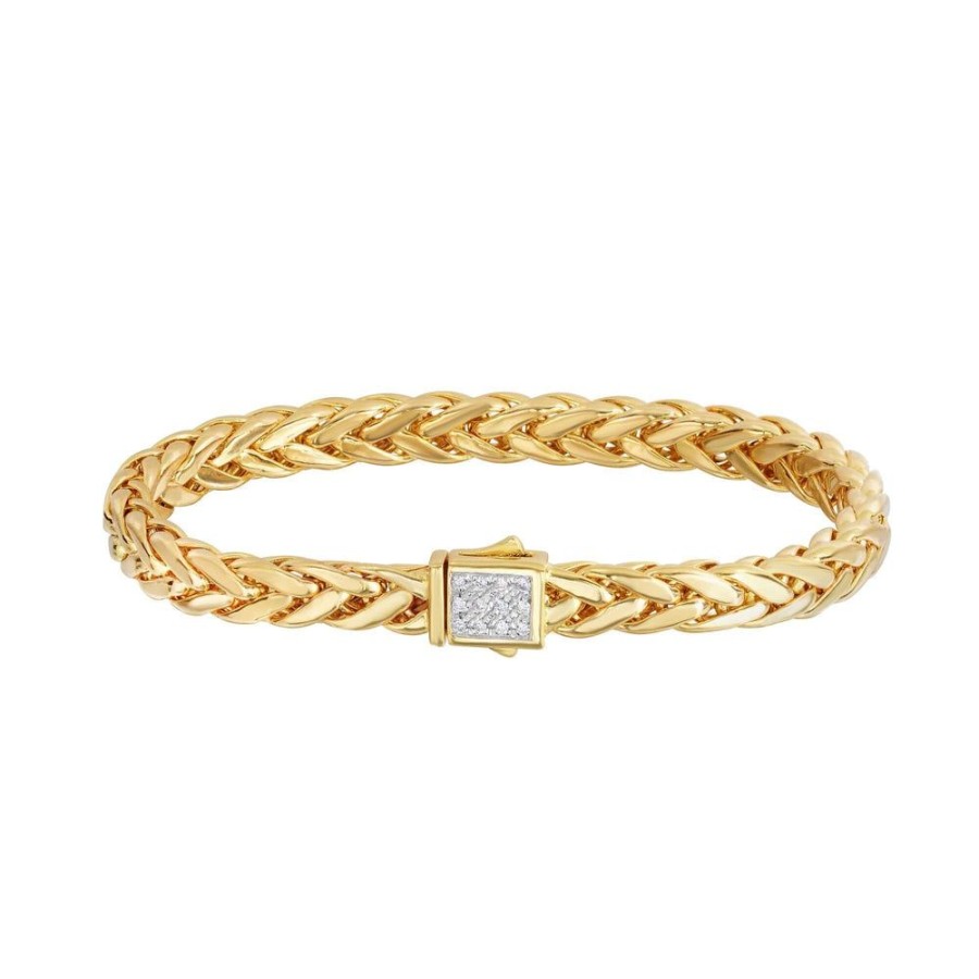 Women Phillip Gavriel | 14K Gold & Diamond 6.5Mm Woven Bracelet