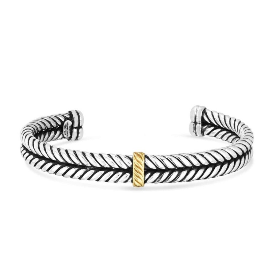 Men Phillip Gavriel | Silver & 18K Gold Leonardo Men'S Bracelet