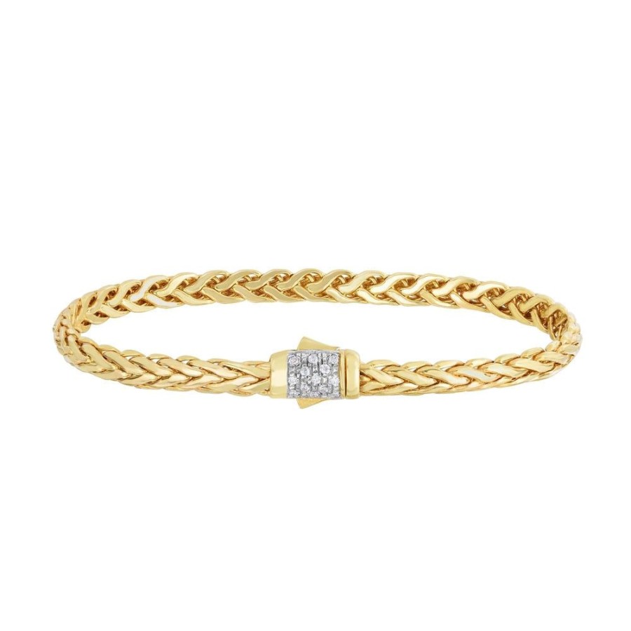 Women Phillip Gavriel | 14K Gold & Diamond 4.5Mm Woven Bracelet