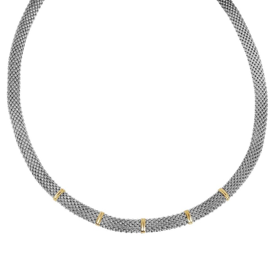 Women Phillip Gavriel | Silver & 18K Gold Bar Popcorn Necklace