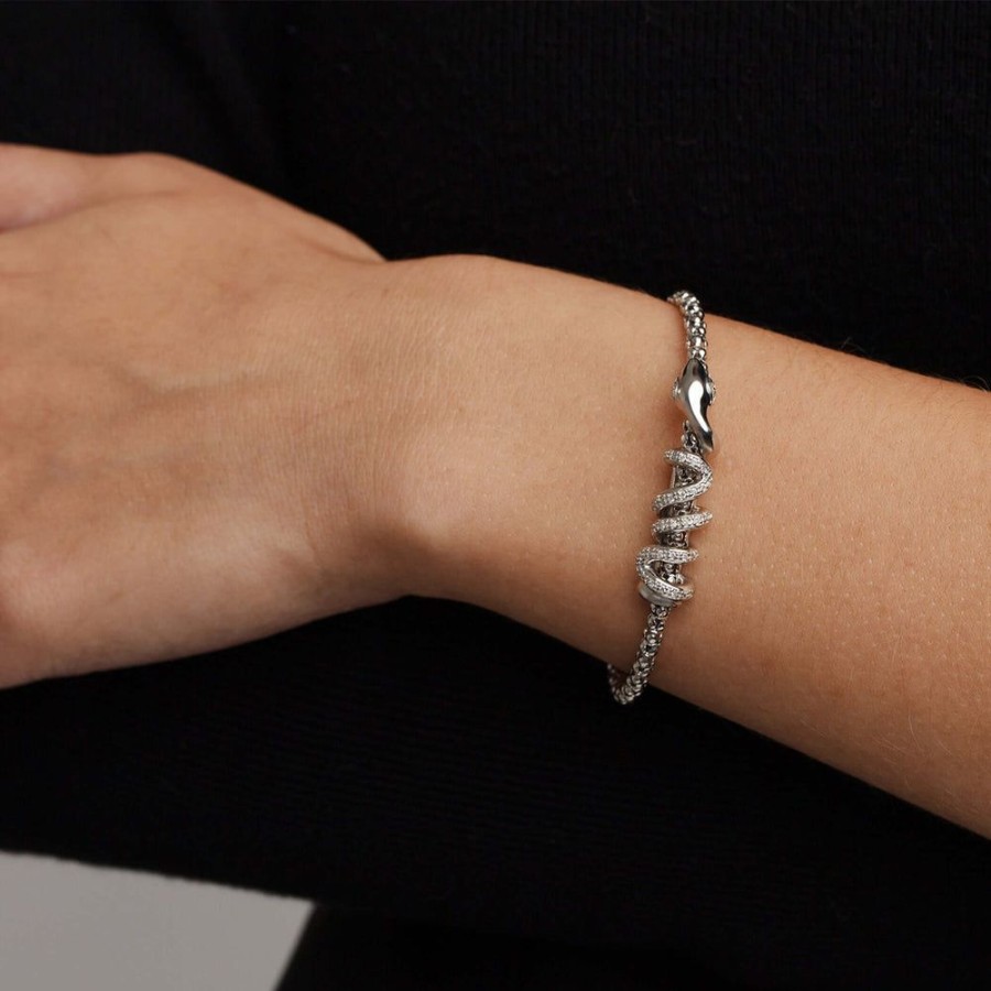 Women Phillip Gavriel | Silver & Diamond Serpente Popcorn Bracelet