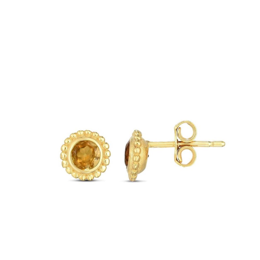 Women Phillip Gavriel | 14K Gold Popcorn Beaded Gem Earrings