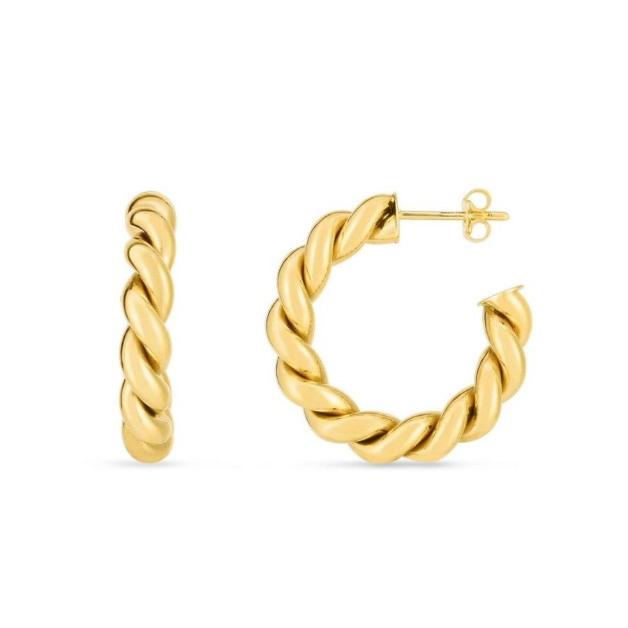 Women Phillip Gavriel | 14K Gold Artisan Sculpted Hoop Earrings