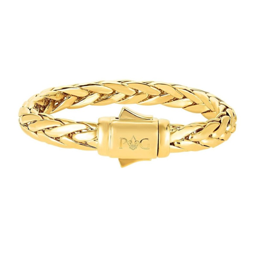 Men Phillip Gavriel | 14K Gold Extra Bold Half Round 10Mm Woven Chain Bracelet