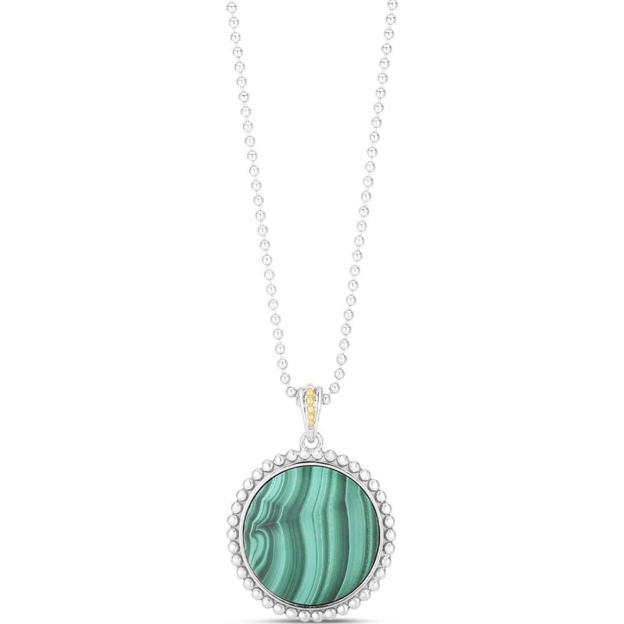 Women Phillip Gavriel | Silver & 18K Gold Popcorn Large Gemstone Medallion