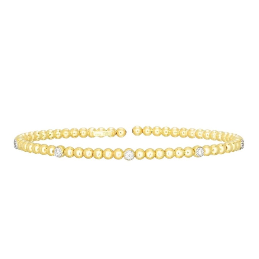 Women Phillip Gavriel | 14K Gold Popcorn Bead Cuff With Diamonds