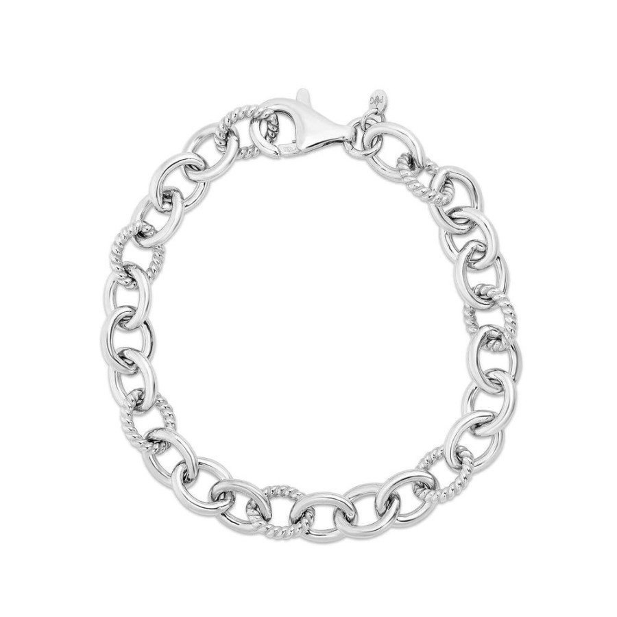 Women Phillip Gavriel | Silver Italian Cable Oval Chain Bracelet