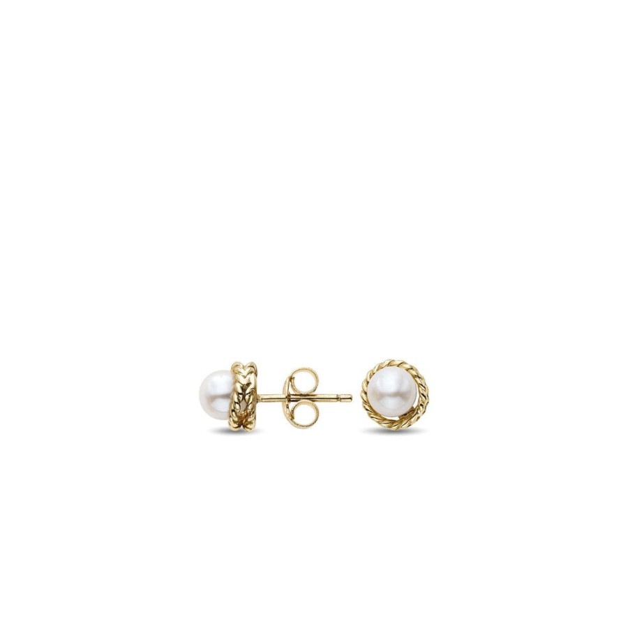 Women Phillip Gavriel | 14K Gold & Pearl Cable Earrings