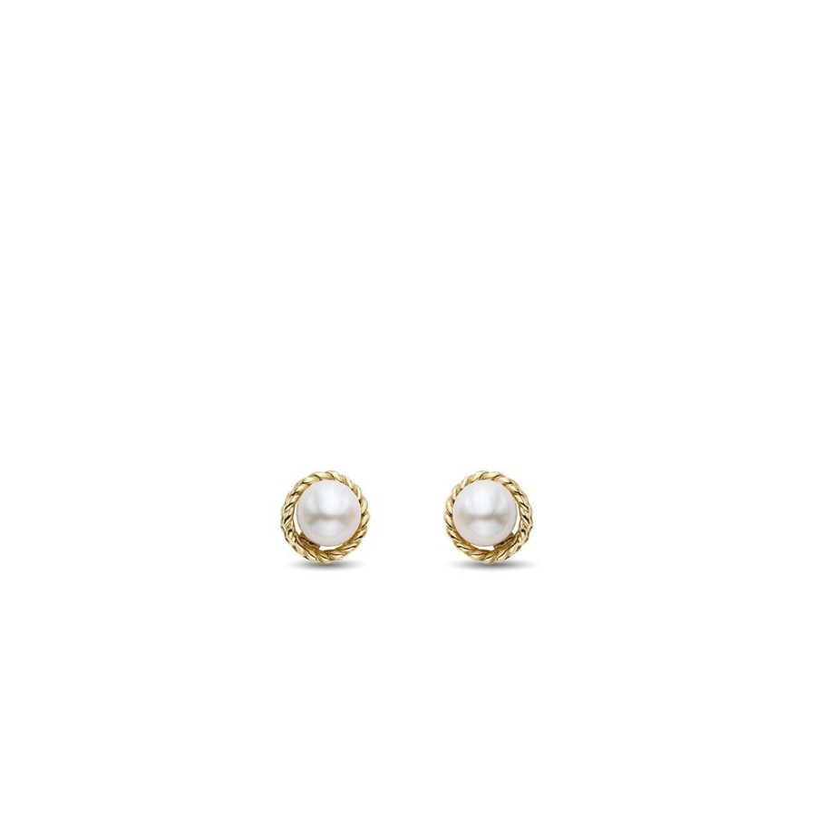 Women Phillip Gavriel | 14K Gold & Pearl Cable Earrings