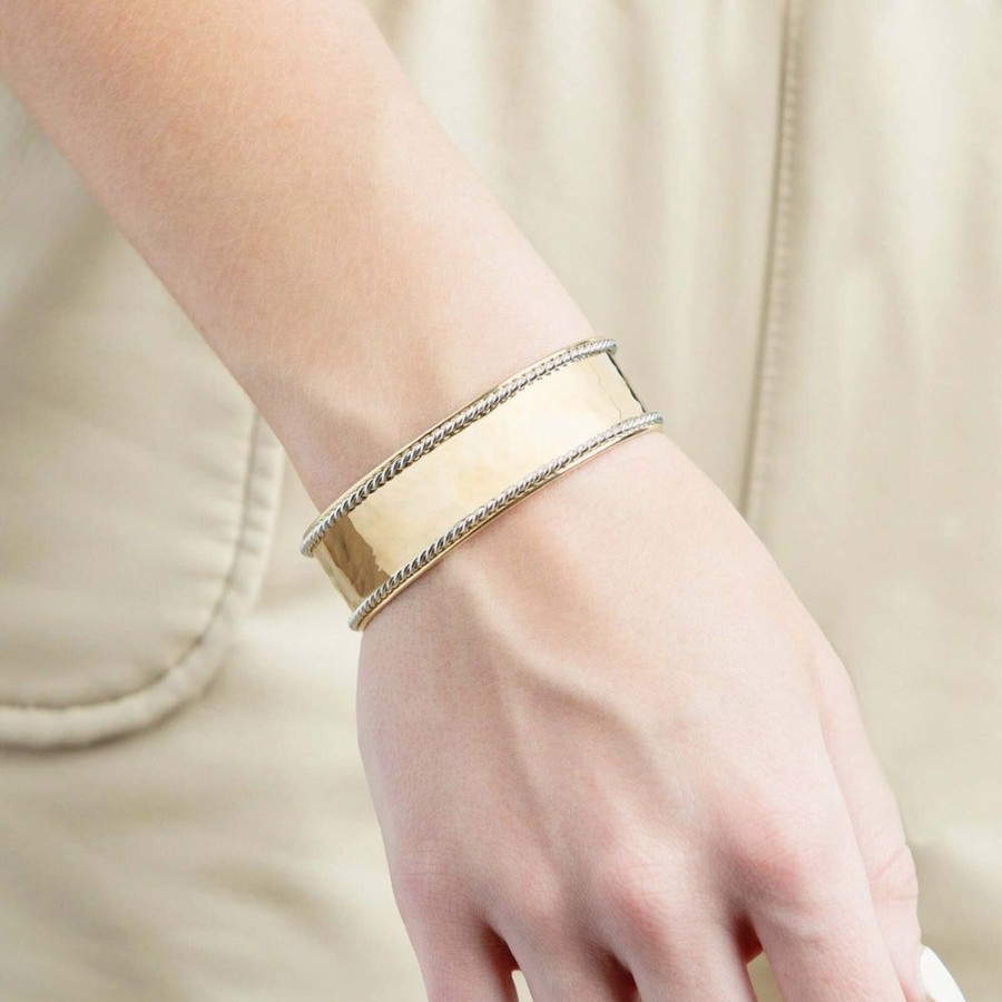 Women Phillip Gavriel | 14K Gold Two-Tone Medium Lucia Cuff Bangle