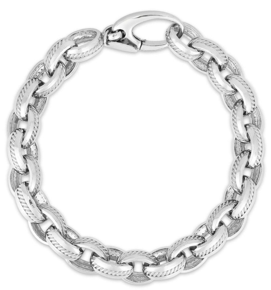 Men Phillip Gavriel | Silver Cable Center Rolo Chain Bracelet