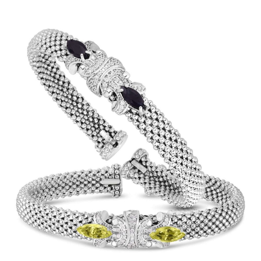 Women Phillip Gavriel | Diamond & Gemstone Popcorn Fleur Bangle