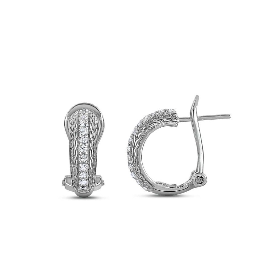 Women Phillip Gavriel | Silver Woven Hug Earrings