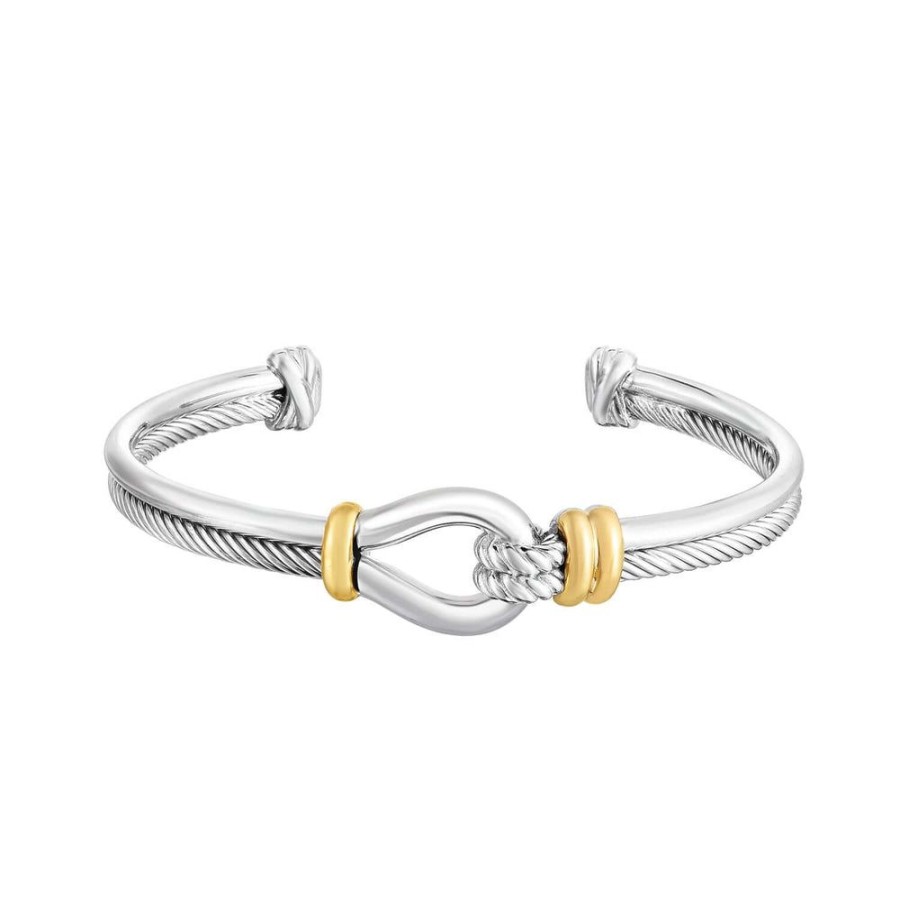 Women Phillip Gavriel | Silver & 18K Gold Italian Cable Horsebit Bracelet