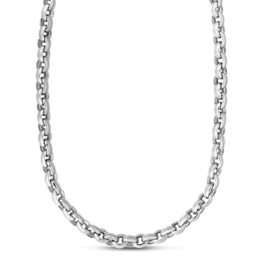 Men Phillip Gavriel | Silver Cable Center Rolo Chain Necklace