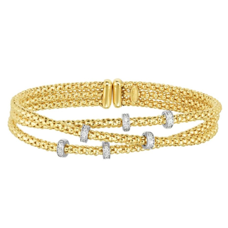 Women Phillip Gavriel | 14K Gold & Diamond Popcorn Crossover Bracelet