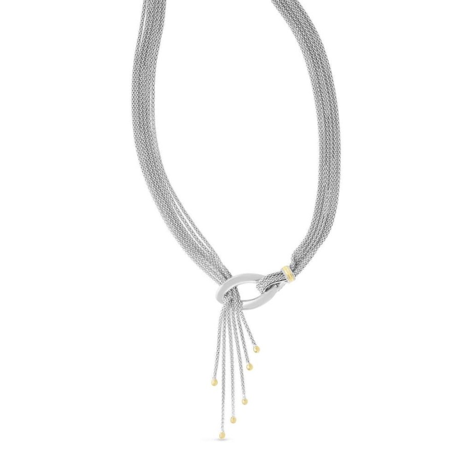 Women Phillip Gavriel | Silver & 18K Gold Popcorn Multi Strand Necklace