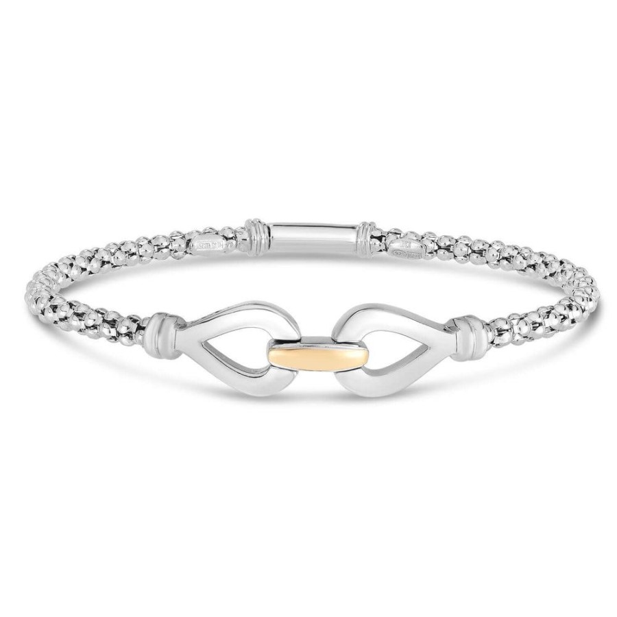 Women Phillip Gavriel | Silver & 18K Gold Popcorn Double Hook Bracelet