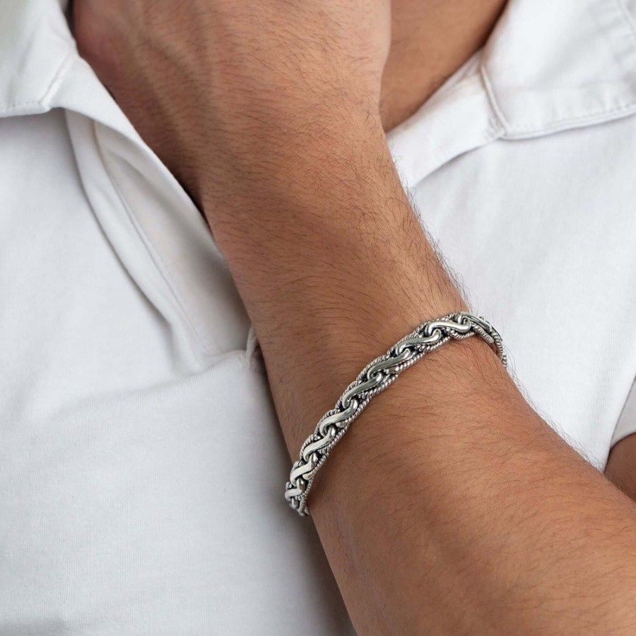 Women Phillip Gavriel | Silver Woven Chain S Link Bracelet