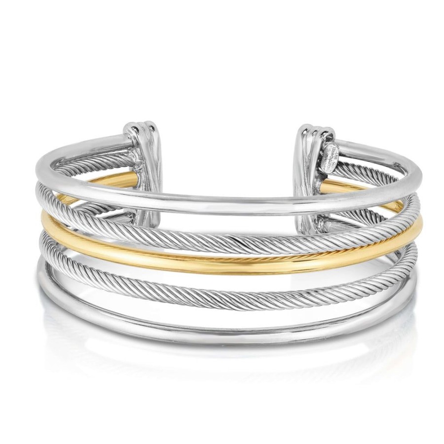 Women Phillip Gavriel | Silver & 18K Gold Magnifica Five Row Cuff