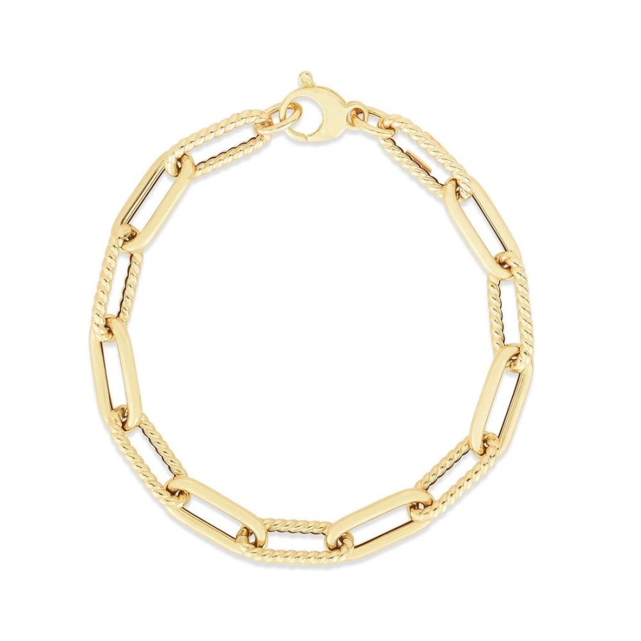 Women Phillip Gavriel | 14K Gold Round Link Cable Paperclip Chain Bracelet