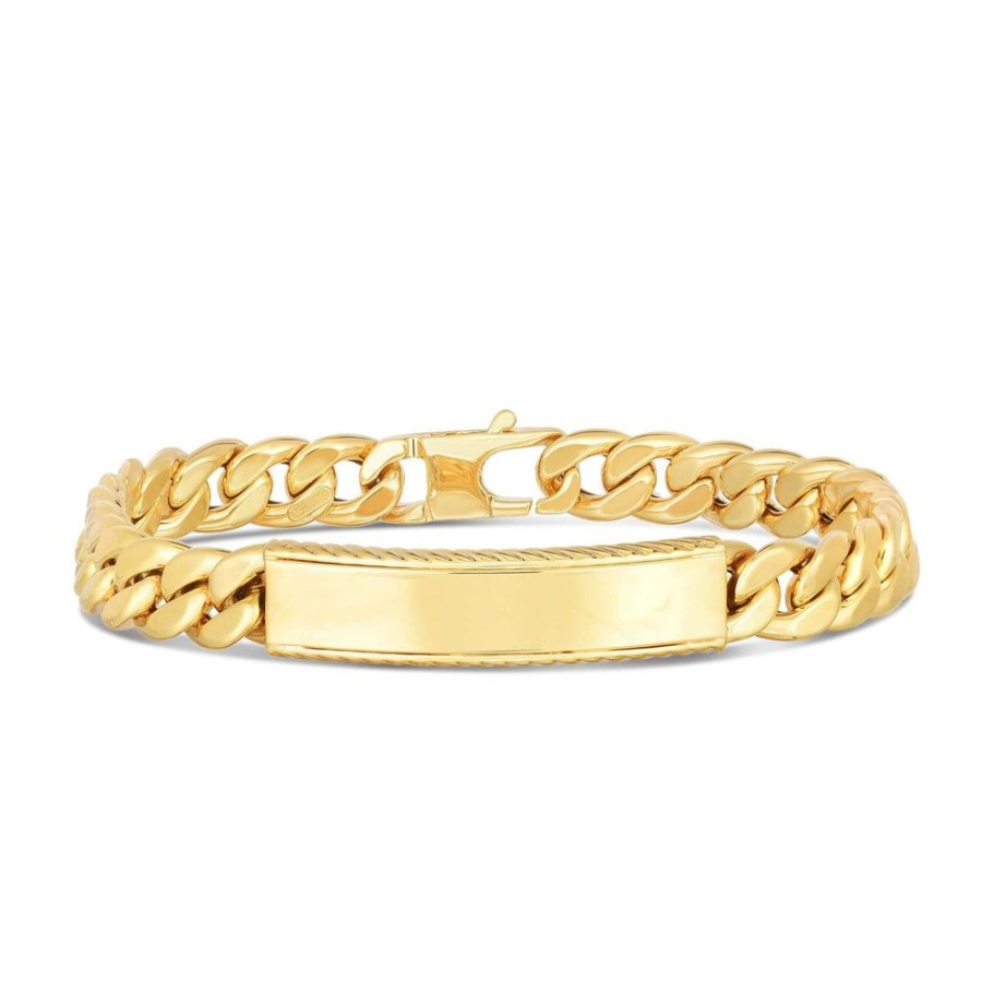 Men Phillip Gavriel | 14K Gold Cable Curb Id Bracelet