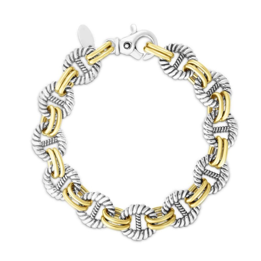 Women Phillip Gavriel | Silver & 18K Gold Cable Mariner Link Bracelet