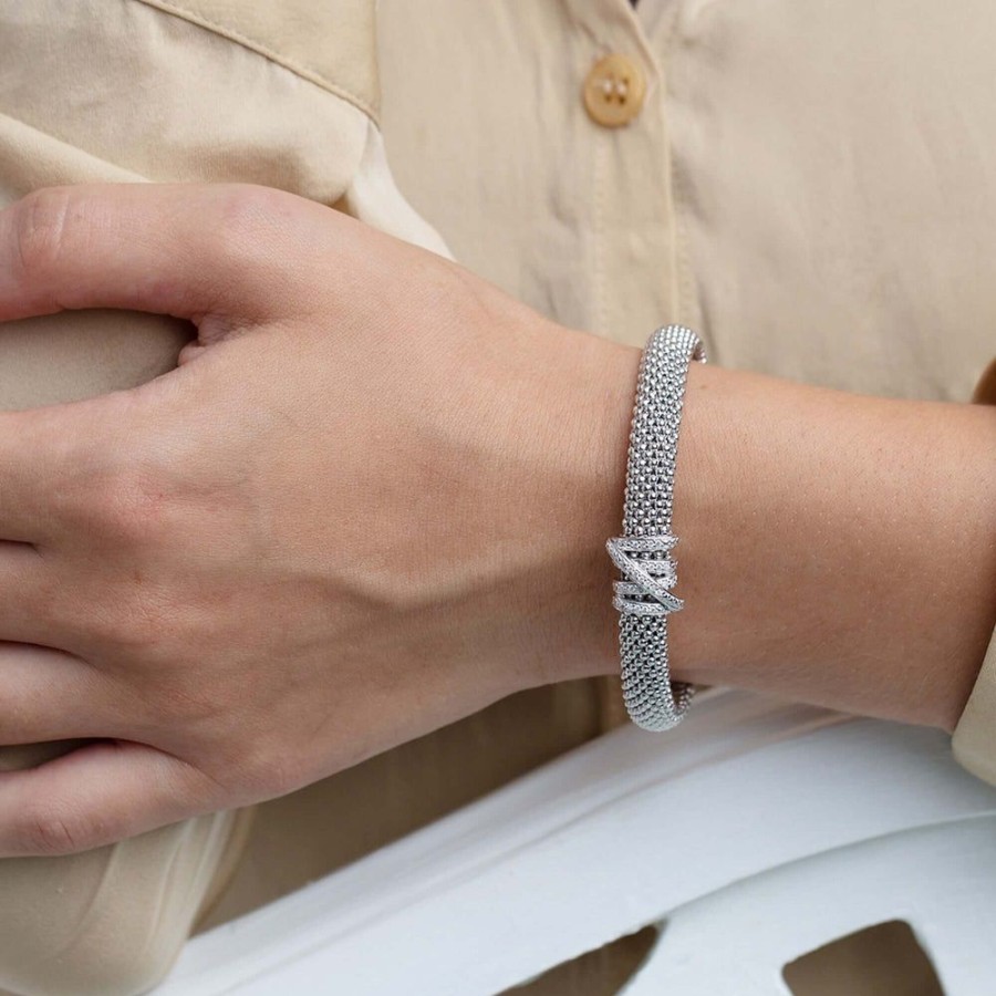 Women Phillip Gavriel | Silver & Diamond Popcorn Tally Bracelet