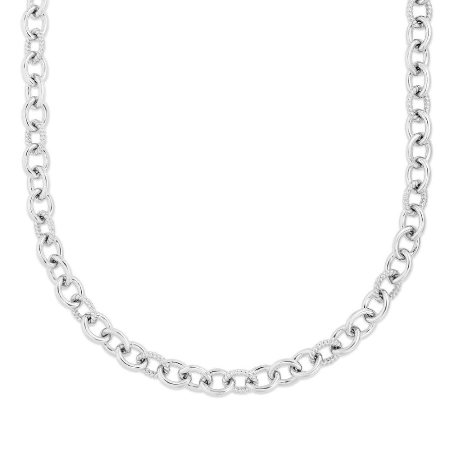 Women Phillip Gavriel | Silver Italian Cable Oval Chain Necklace