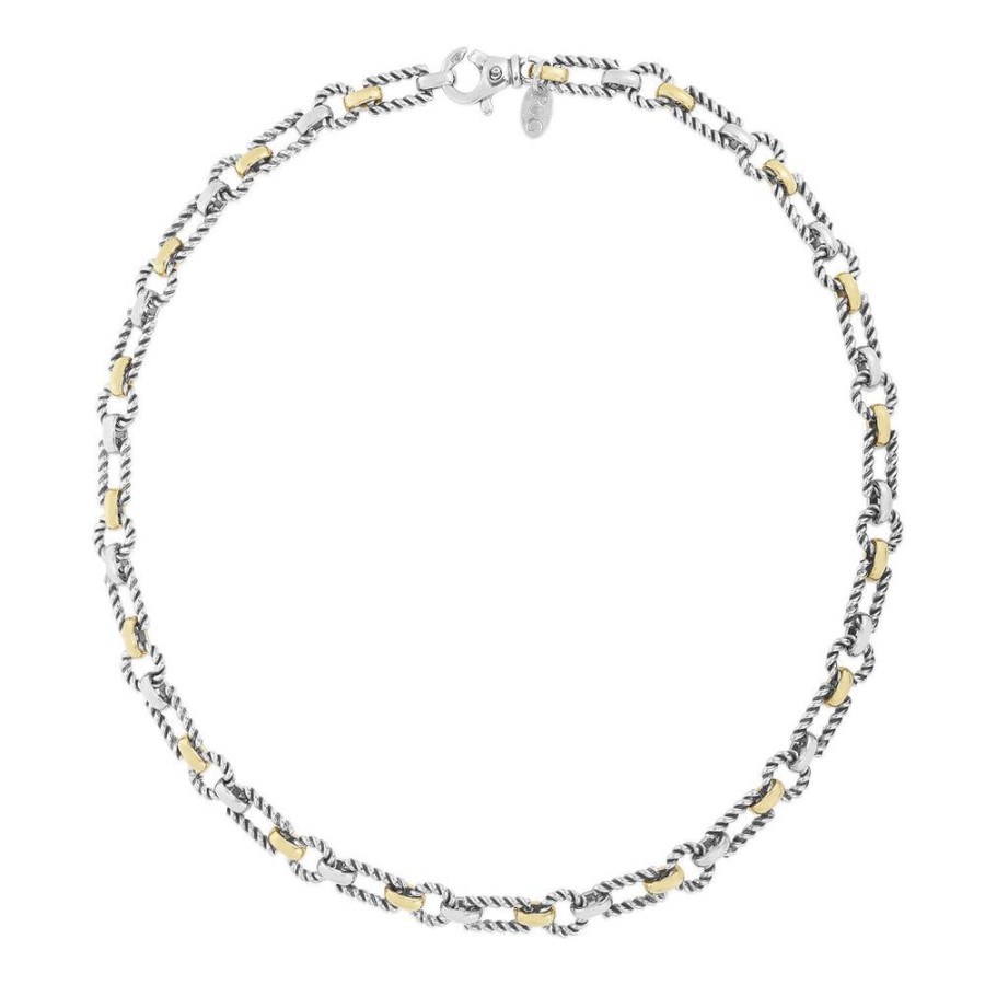 Women Phillip Gavriel | Silver & 18K Gold Geometrics Link Necklace