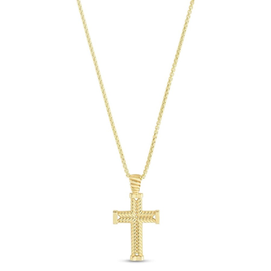 Men Phillip Gavriel | 14K Gold Cross Necklace