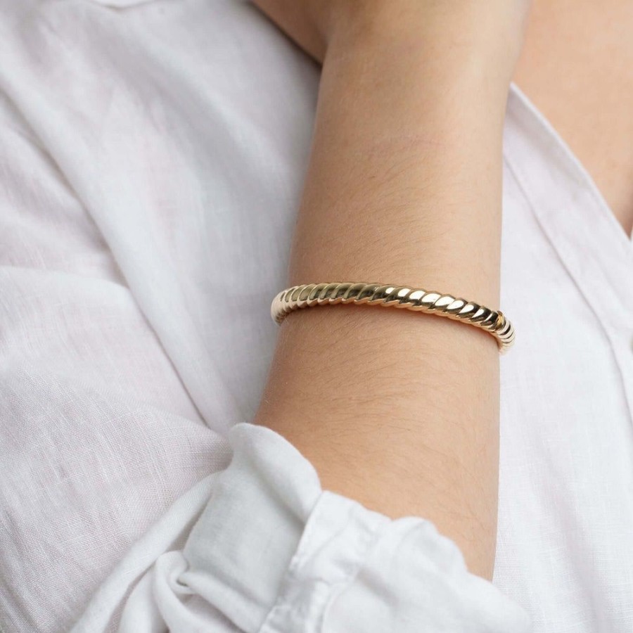 Women Phillip Gavriel | 14K Gold 6Mm Cable Bangle