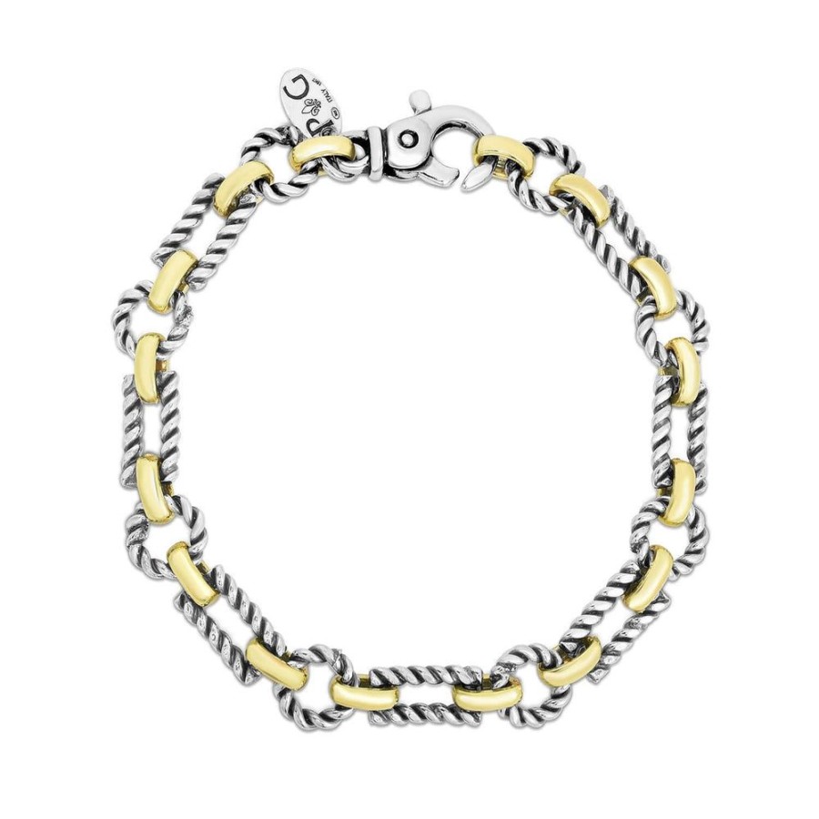 Women Phillip Gavriel | Silver & 18K Gold Geometrics Link Bracelet