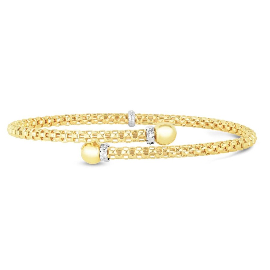 Women Phillip Gavriel | 14K Gold Popcorn Bead Petite Bypass Bangle