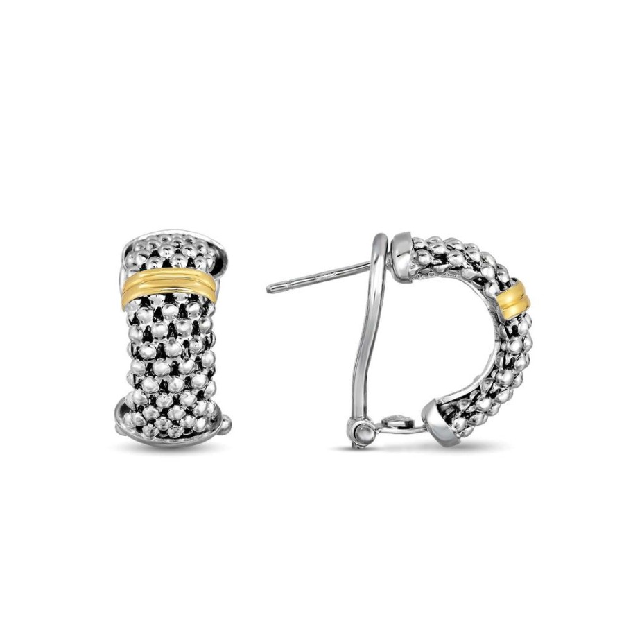 Women Phillip Gavriel | Silver & 18K Gold Popcorn Post Hug Earrings