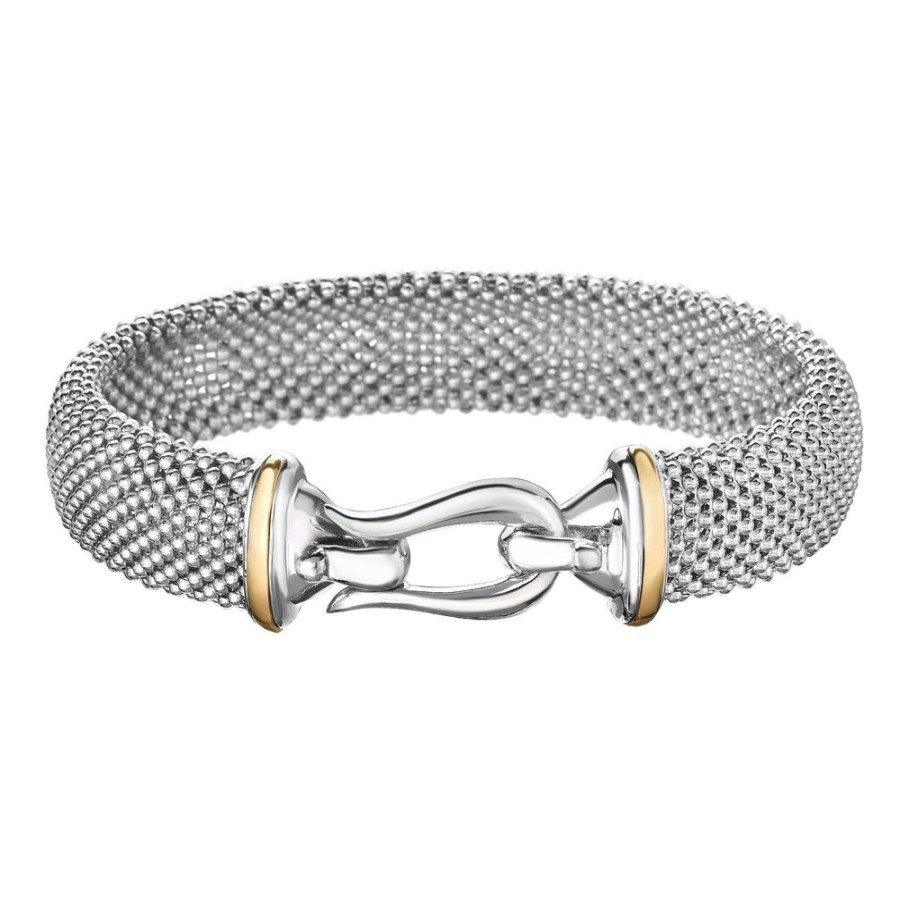 Women Phillip Gavriel | Silver & 18K Gold Large Horsebit Popcorn Bracelet