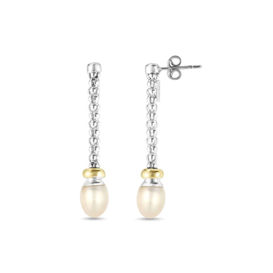 Women Phillip Gavriel | Silver & 18K Gold Popcorn Pearl Drop Earrings