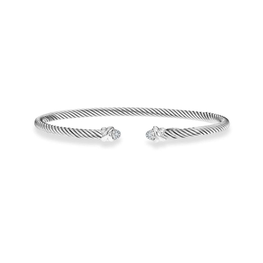 Women Phillip Gavriel | Silver & Diamond Italian Cable 3Mm Classic Bracelet