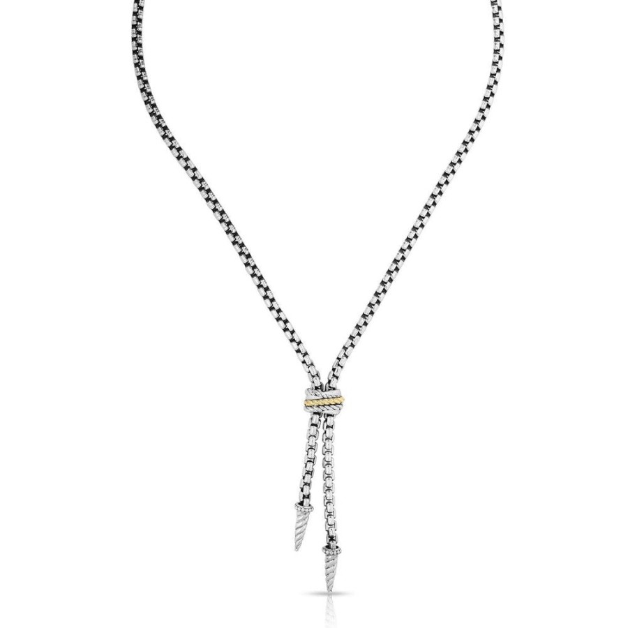 Women Phillip Gavriel | Silver & 18K Gold Venetian Box Link Necklace