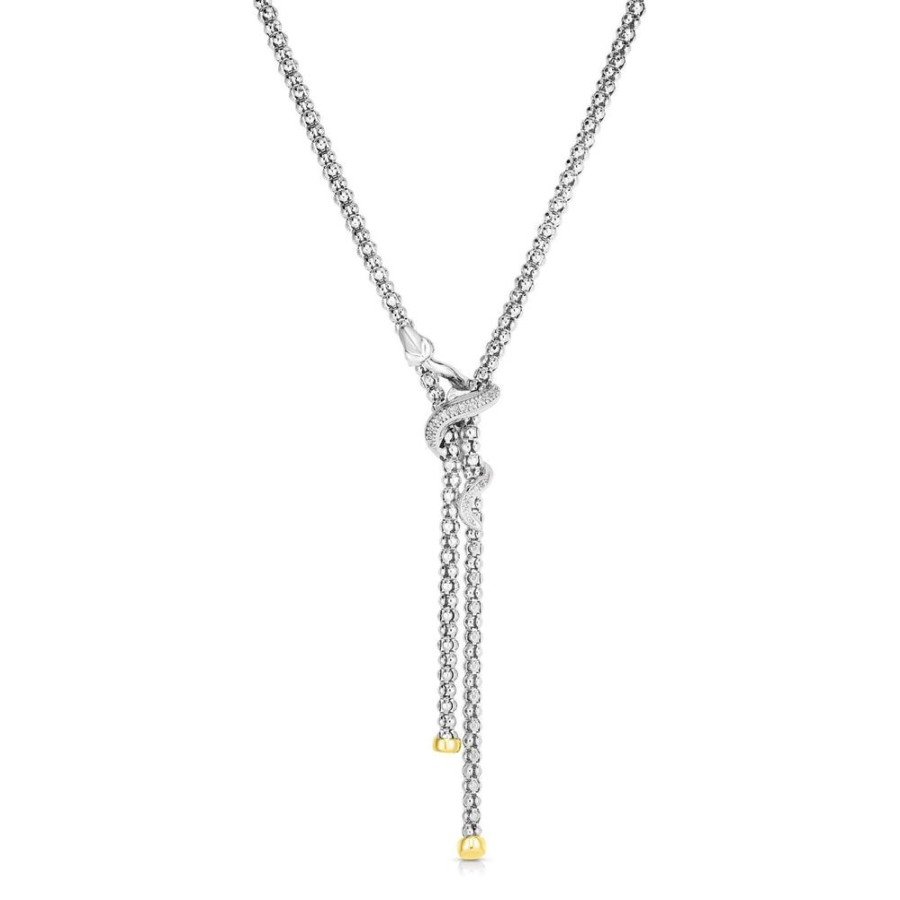 Women Phillip Gavriel | Silver & 18K Gold Serpente Diamond Necklace