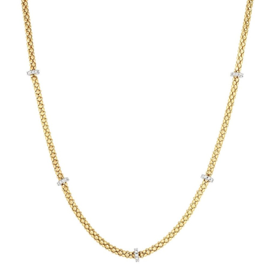 Women Phillip Gavriel | 14K Gold & Diamond Popcorn Five Station Necklace