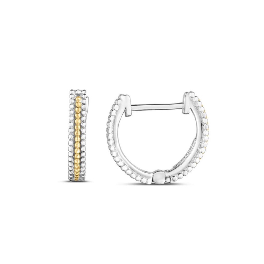 Women Phillip Gavriel | Silver & 18K Gold Popcorn Huggie Earrings