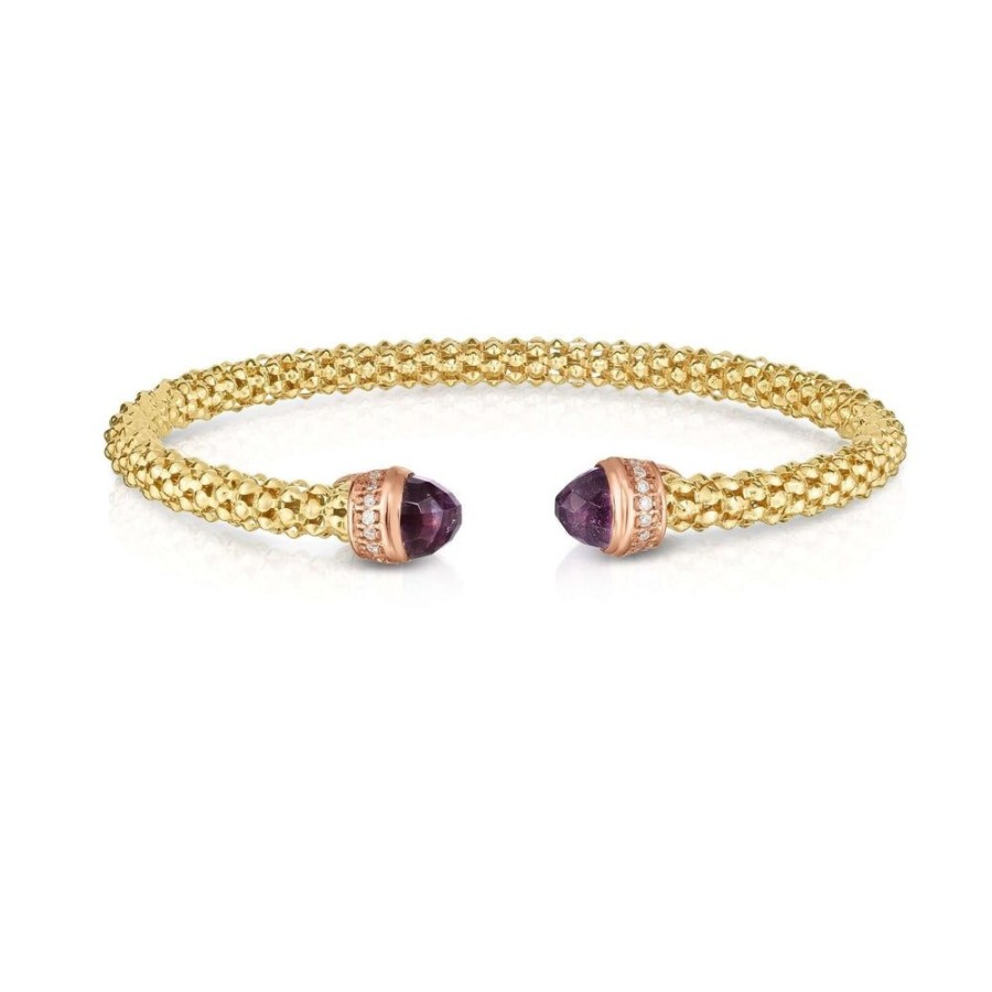 Women Phillip Gavriel | 14K Gold & Diamond Popcorn Gemstone Bracelet