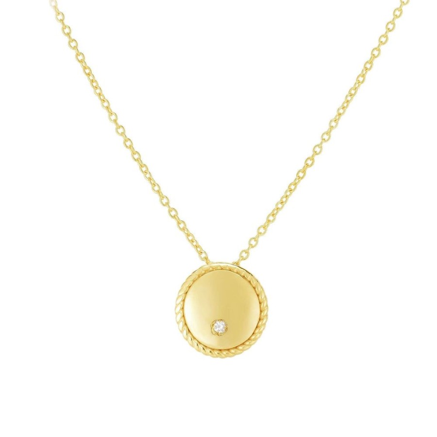 Women Phillip Gavriel | 14K Gold & Diamond Round Piccolini Pendant