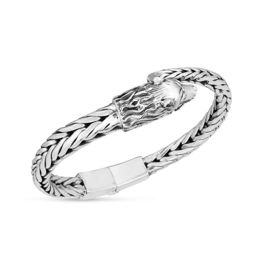 Women Phillip Gavriel | Woven Creatures Silver Wolf Bangle