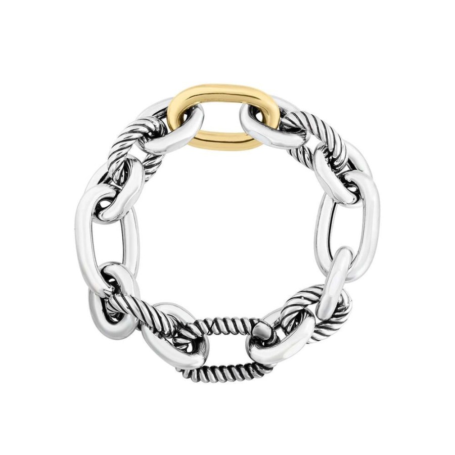 Women Phillip Gavriel | Silver & 18K Gold Big Bold Link Cable Bracelet