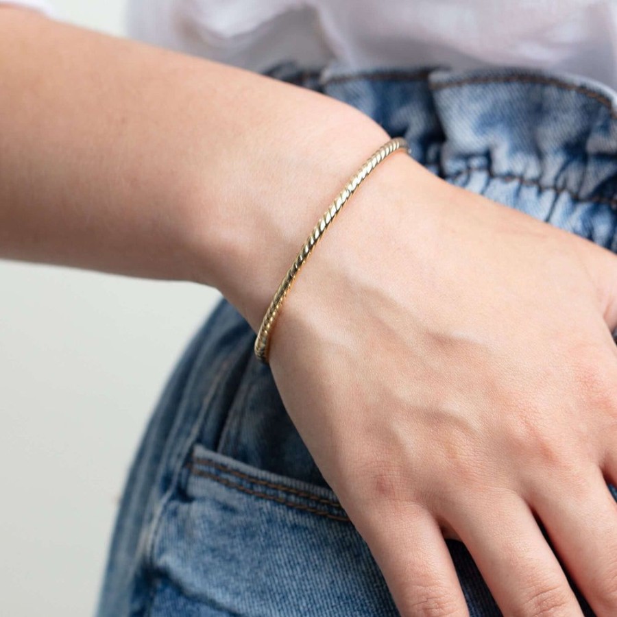 Women Phillip Gavriel | 14K Gold 3.5Mm Cable Bangle