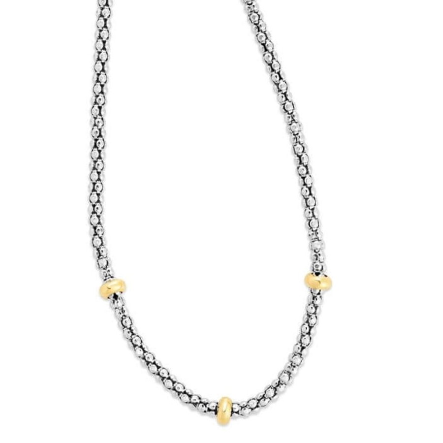 Women Phillip Gavriel | Silver & 18K Gold Round Popcorn Necklace