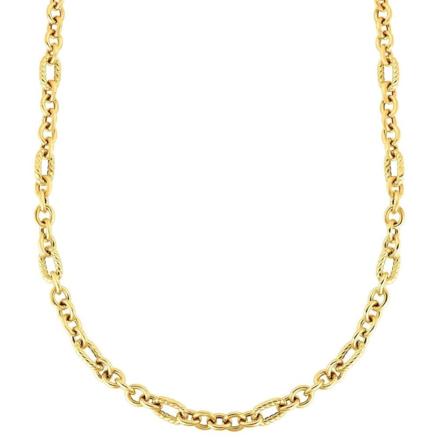 Women Phillip Gavriel | 14K Gold Italian Cable Oval Link Necklace